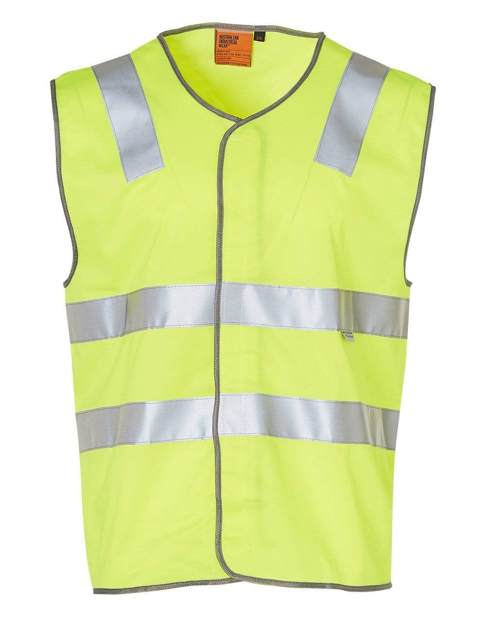 Hi-vis Safety Vest SW03 Work Wear Australian Industrial Wear S/M Fluoro yellow/ silver 